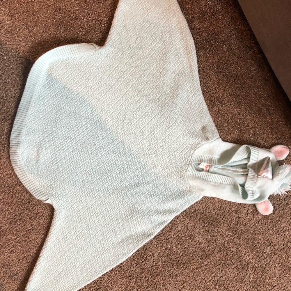 Girls Turquoise Unicorn Poncho medium 7/8